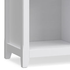 Bookcase with Cube Storage in White Solid Wood