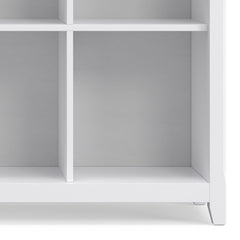 Bookcase with Cube Storage in White Solid Wood