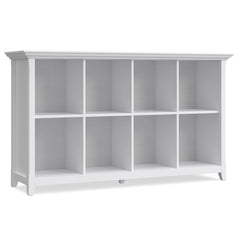 Bookcase with Cube Storage in White Solid Wood