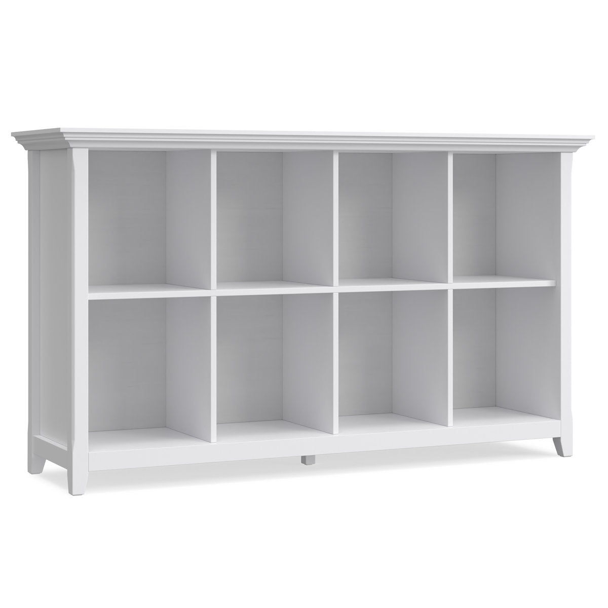 Bookcase with Cube Storage in White Solid Wood