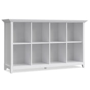 Bookcase with Cube Storage in White Solid Wood