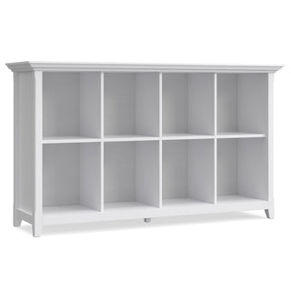 Bookcase with Cube Storage in White Solid Wood
