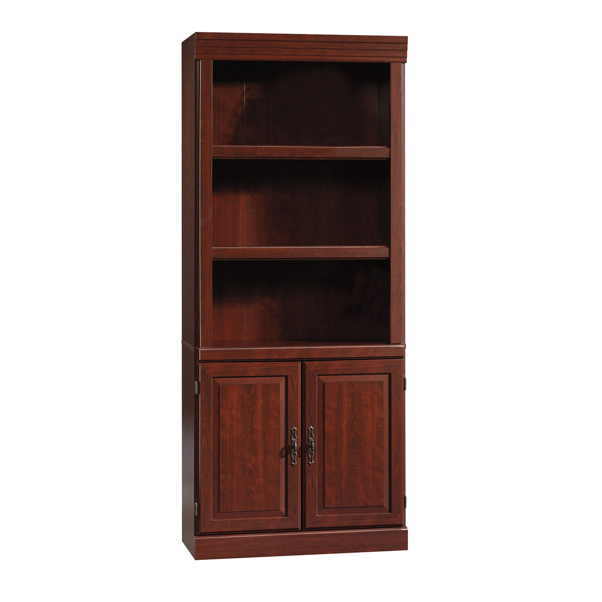 Bookcase with Doors, 5 Shelves in Cherry Finish