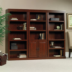 Bookcase with Doors, 5 Shelves in Cherry Finish