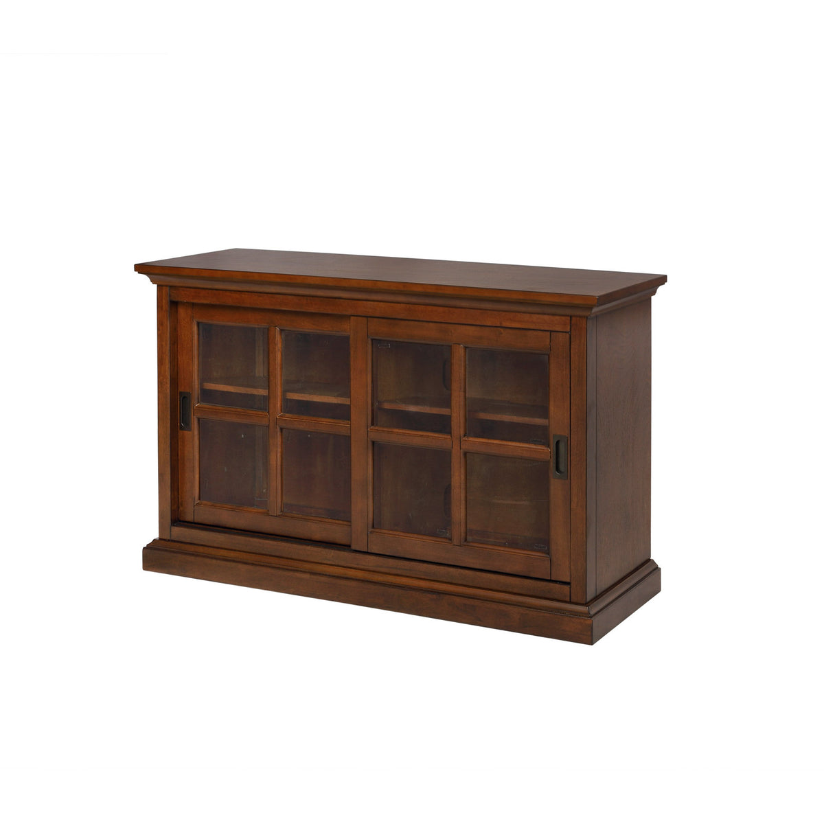 Bookcase with Sliding Glass Doors, 2 Adjustable Shelves in Coffee