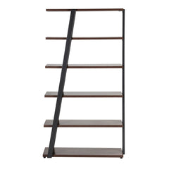 Bookshelf, Metal Frame with Laminate Shelves in Stone Gray