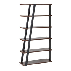 Bookshelf, Metal Frame with Laminate Shelves in Stone Gray