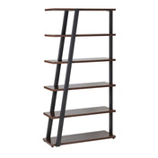 Bookshelf, Metal Frame with Laminate Shelves in Stone Gray