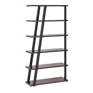 Bookshelf, Metal Frame with Laminate Shelves in Stone Gray