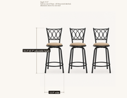 Dimensions | overall width, depth and adjustable height, all three stools shown -- sold as a set of three, dimensions are per stool