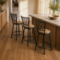 In a room | all three matching stools shown together, the complete set of three sold with this listing
