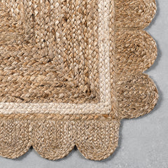 Braided Area Rug, 7 ft 6 in x 9 ft 6 in with Ivory and Brown
