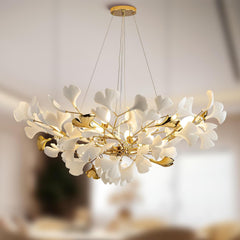 Branch Chandelier with 8 Lights, 40 in Wide, Gold Finish