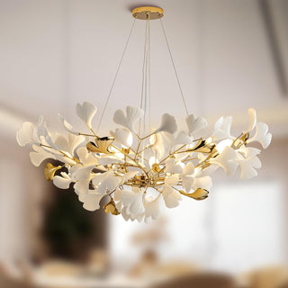 Branch Chandelier with 8 Lights, 40 in Wide, Gold Finish