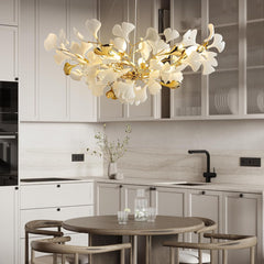 Branch Chandelier with 8 Lights, 40 in Wide, Gold Finish