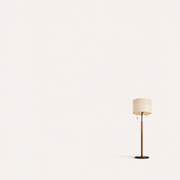 Studio | three-quarter view of the drum shade, pull chains, and round base