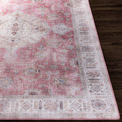 Angle | Three-quarter view of the Bremhaus Cleeve Oriental Rose Area Rug