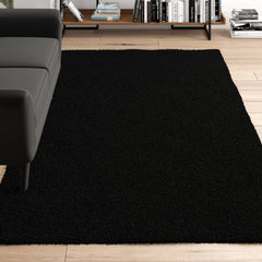 Room | The Bremhaus Irfon Black Shag Area Rug in a styled room