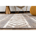 Close up | pile texture and chevron border in a styled living room, low angle