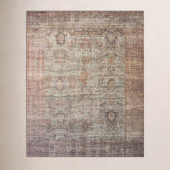 Front | Straight-on view of the Bremhaus Teifi Jade and Sunset Area Rug