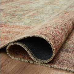 Detail | Close view of the Bremhaus Teifi Jade and Sunset Area Rug