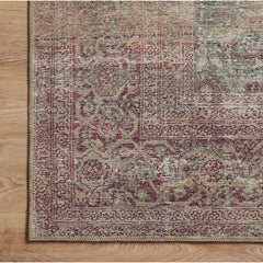 Detail | Close view of the Bremhaus Teifi Jade and Sunset Area Rug
