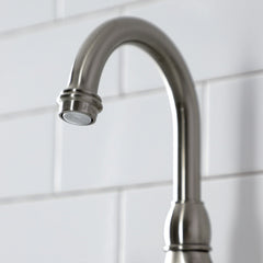 Bridge Bathroom Faucet, Heirloom, Two-Handle 3-Hole in Brushed Nickel