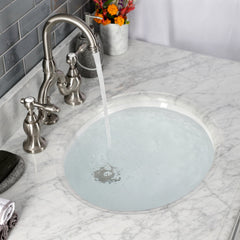 Bridge Bathroom Faucet, Heirloom, Two-Handle 3-Hole in Brushed Nickel