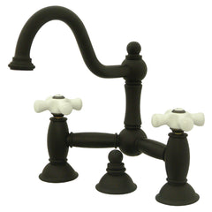 Bridge Bathroom Faucet, Heirloom, Two-Handle 3-Hole in Oil Rubbed Bronze