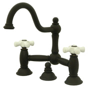 Bridge Bathroom Faucet, Heirloom, Two-Handle 3-Hole in Oil Rubbed Bronze