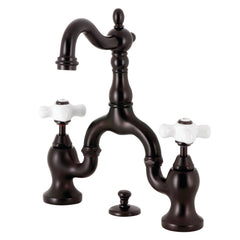 Bridge Bathroom Faucet, Heirloom, Two-Handle 3-Hole in Oil Rubbed Bronze