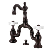 Bridge Bathroom Faucet, Heirloom, Two-Handle 3-Hole in Oil Rubbed Bronze
