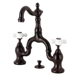 Bridge Bathroom Faucet, Heirloom, Two-Handle 3-Hole in Oil Rubbed Bronze