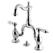 Bridge Bathroom Faucet, Heirloom, Two-Handle 3-Hole in Polished Chrome