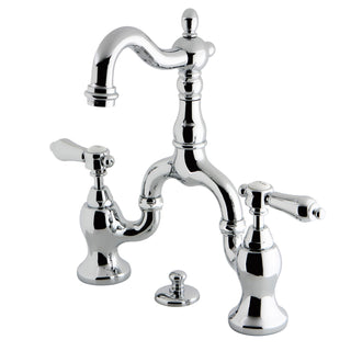 Bridge Bathroom Faucet, Heirloom, Two-Handle 3-Hole in Polished Chrome
