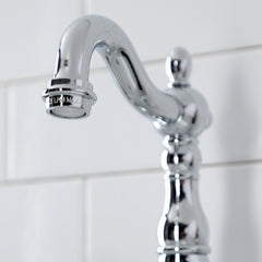 Bridge Bathroom Faucet, Heirloom, Two-Handle 3-Hole with Brass Pop-Up in Polished Chrome