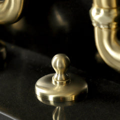 Bridge Bathroom Faucet, Heirloom, Two-Handle with Pop-Up in Brushed Brass