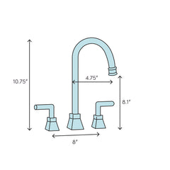 Bridge Bathroom Faucet, Tudor, Two-Handle, 3-Hole Deck Mount, Polished Brass