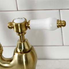 Bridge Kitchen Faucet, Bel-Air, Two-Handle 3-Hole in Brushed Brass