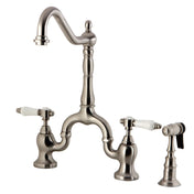Bridge Kitchen Faucet, Bel-Air, Two-Handle 3-Hole in Brushed Nickel