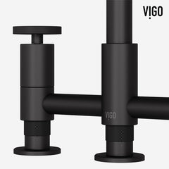 Bridge Kitchen Faucet, Cass, 2-Handle, Side Sprayer, Matte Black