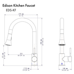 Bridge Kitchen Faucet, Edison, Single Handle, Touch, Champagne Bronze