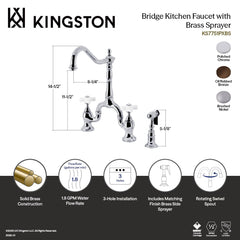 Bridge Kitchen Faucet, English Country, Two-Handle in Oil Rubbed Bronze