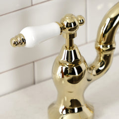 Bridge Kitchen Faucet, English Country, Two-Handle in Polished Brass