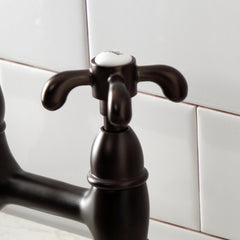 Bridge Kitchen Faucet, Heirloom, Two-Handle 2-Hole Deck Mount in Oil Rubbed Bronze