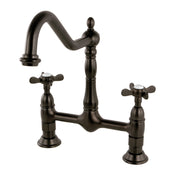 Bridge Kitchen Faucet, Heirloom, Two-Handle 2-Hole in Oil Rubbed Bronze