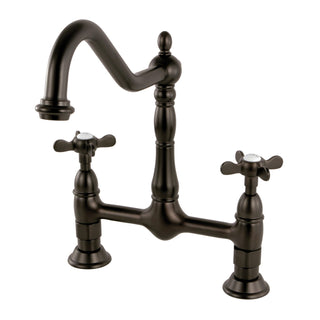 Bridge Kitchen Faucet, Heirloom, Two-Handle 2-Hole in Oil Rubbed Bronze