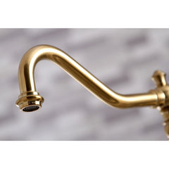 Bridge Kitchen Faucet, Heirloom, Two-Handle with Brass Sprayer in Brushed Brass
