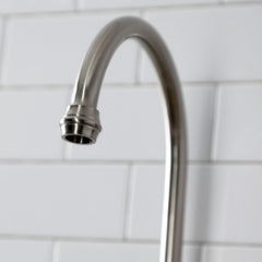 Bridge Kitchen Faucet, Heirloom, Two-Handle with Brass Sprayer in Brushed Nickel