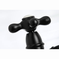 Bridge Kitchen Faucet, Heirloom, Two-Handle with Brass Sprayer in Matte Black